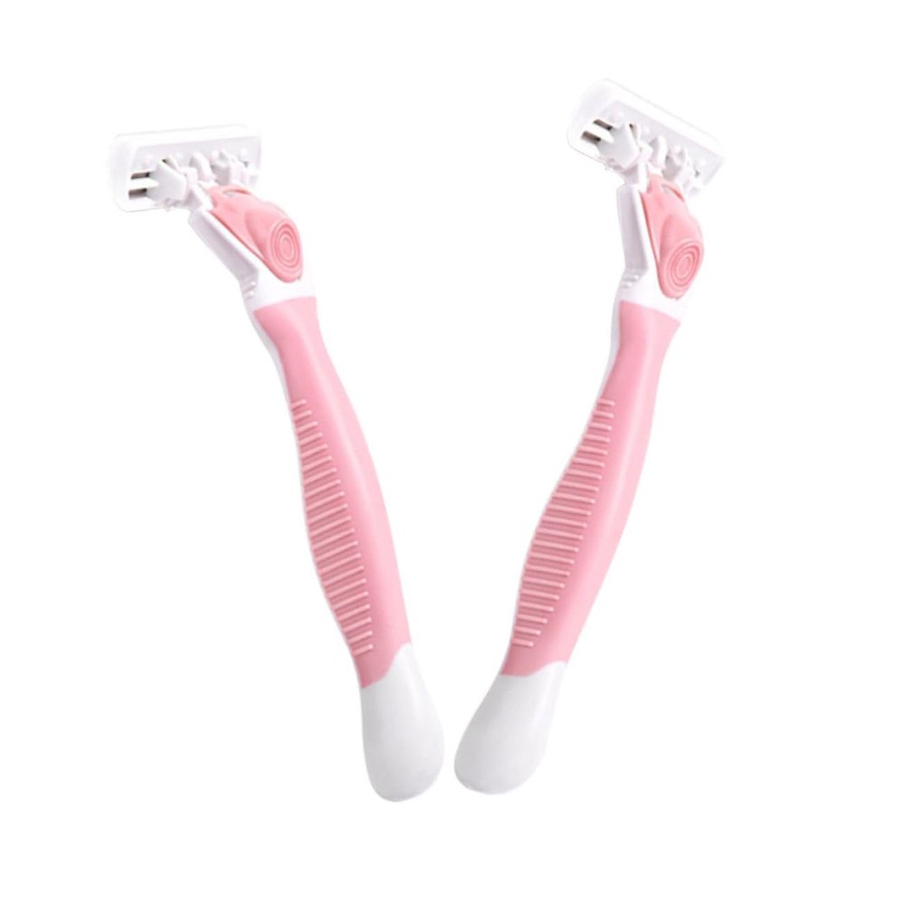 PartyKindom 2pcs Portable Armpit Hair Shaver for Men Women Manual for Safe Hair Removal for Wet Shaving Shower Friendly