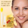 3PCS Turmeric Lemon Lip scrub and Turmeric Lip Balm with Brush Set, Lip Scrubber Exfoliator, Dark Lips Treatment for Smokers, Natural Exfoliator & Moisturizer Cracked, Dull, Reduce Fine Lines Lips view 2
