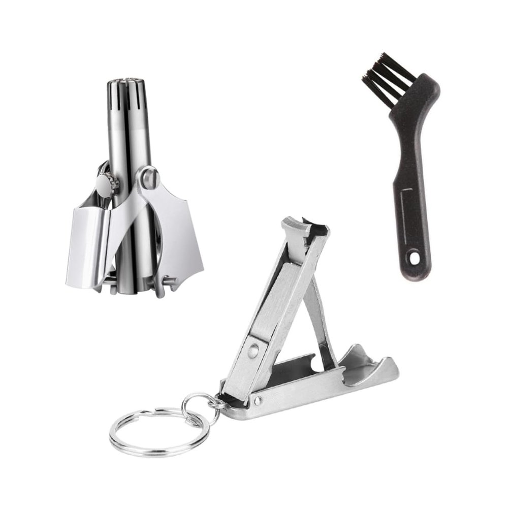 Baluue Nose Hair Remover Scissors Set Chic Trimmer for Men Nose Hair Scissors Practical Grooming Tool Compact Travel Clipper