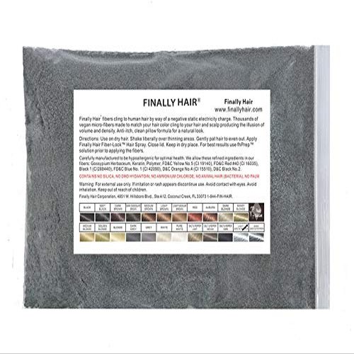 Finally Hair Building Fibers, 456 Grams, 1 Pound Refill. Use your existing shaker container bottle or sprayer. Bottle is not included. Available in 23 colors. (Light Grey & Pepper)