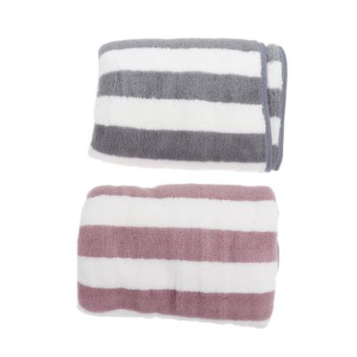 KONTONTY 4pcs Colorful Striped Towels Soft Thick Fleece Face Towels for Home and Travel Use Quick Dry Absorbent Skin-Friendly for Daily Care