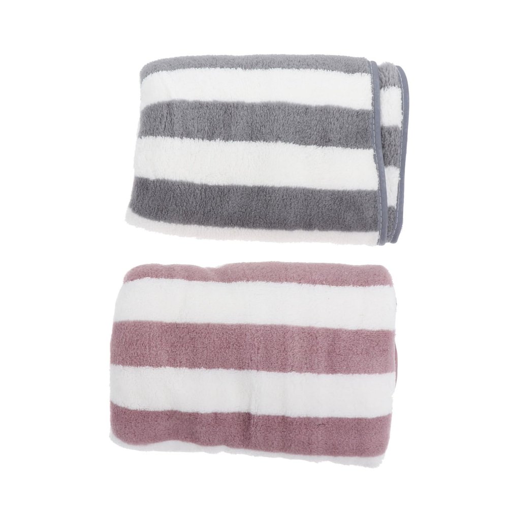 KONTONTY 4pcs Colorful Striped Towels Soft Thick Fleece Face Towels for Home and Travel Use Quick Dry Absorbent Skin-Friendly for Daily Care