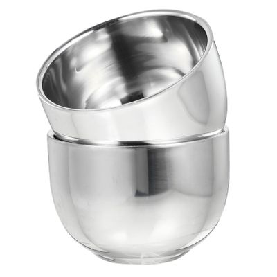 VINTORKY 2pcs Men Shaving Bowl Stainless Steel Beard Accessories for Men Shave Soap Bowl