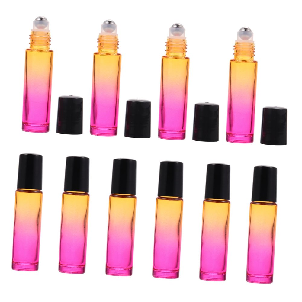 Healeved 10pcs Roller Glass Bottles Essential Oil Roller Bottles for Aromatherapy Pack Portable Easy Use