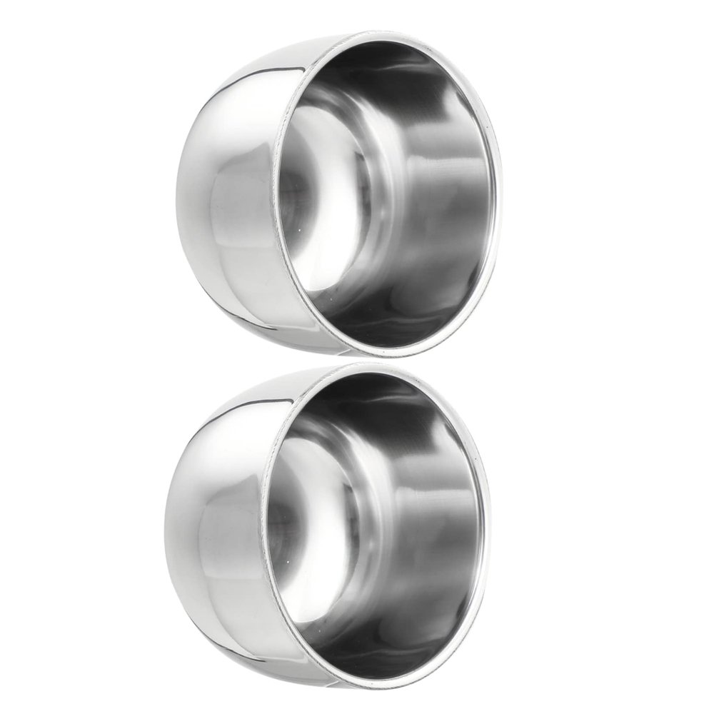 Baluue 2pcs Men's Bubble Bowl Stainless Steel Shaving Cream Soap Bowl Rustproof Material