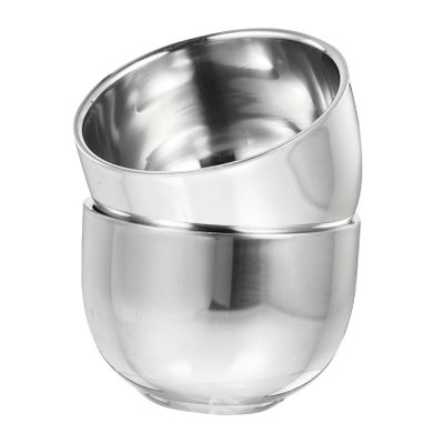 Ipetboom 2pcs Stainless Steel Shaving Bowl Men's Bubble Bowl Beard Accessories for Men