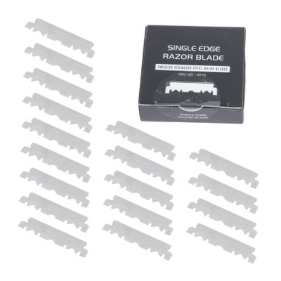 LIFKOME 100pcs Old Folding Razor Blades for Barbershop Stainless Steel Face Cutter for Smooth Shaving and Grooming Portable Easy to Use for Home and Salon