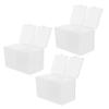 LIFKOME 3 Pcs Plastic Cotton Pad Organizer Box with Lid, Dual-compartment view 1