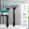 Wovnet 32 Pcs Men's Disposable Razors Bulk 3 Blade Shaving Razors for Sensitive Skin Comfortable Head Shave Valentine Gifts view 2