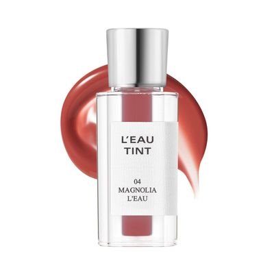 BBIA LEAU Tint  Glossy & Glow Lip Stain Watery Lip Tint Non-Sticky High Shine Finish Long-lasting Moisturizing Lightweight Natural Daily Use Vegan Korean Makeup (04 MAGNOLIA L'EAU -MINI)