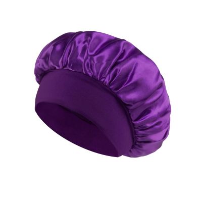 1pcs Satin Bonnet Hair Bonnet For Sleeping,Bonnets For Women With Elastic Soft Band For Hair Care(PURPLE)