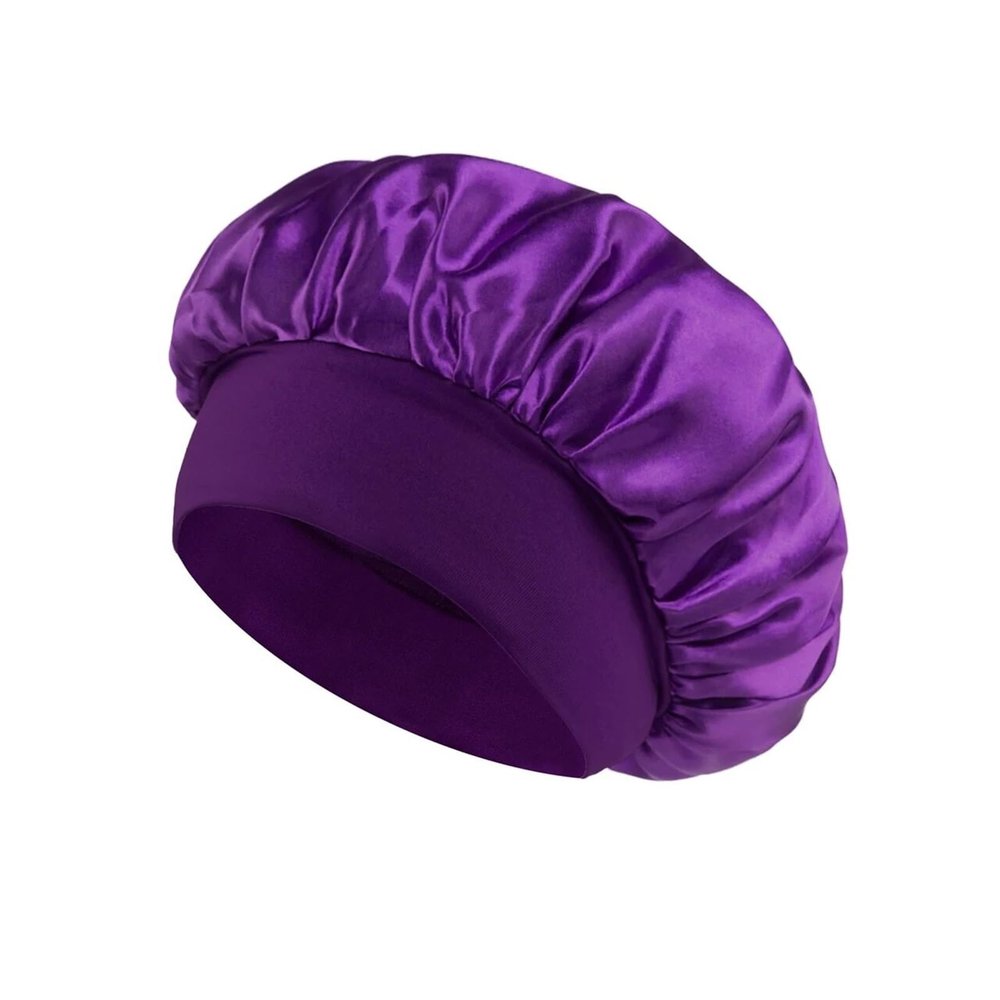 1pcs Satin Bonnet Hair Bonnet For Sleeping,Bonnets For Women With Elastic Soft Band For Hair Care(PURPLE)