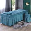 Blue/b,60 * 180cm(S),LDLCYCN Massage Table Skirt Spa Bed Cover Soft Beauty Salon Massage Bed Cover Skin-Friendly Massage Bed Skirt Cover with Face Hole Comfortable Spa Bedspread Washable view 1