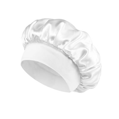 1pcs Satin Bonnet Hair Bonnet For Sleeping,Bonnets For Women With Elastic Soft Band For Hair Care(WHITE)