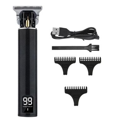 2023 Vintage Body T9 Cordless Electric Shaver Hair Cutting Machine For Man Hair Clipper Barber Beard Trimmer USB(Metal Black LCD)
