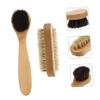 Baluue 2pcs Natural Pig Bristle Nail Cleaning Brush Double-Sided Manicure Tools for Dust Removal Portable Design for Travel and Easy Storage view 2