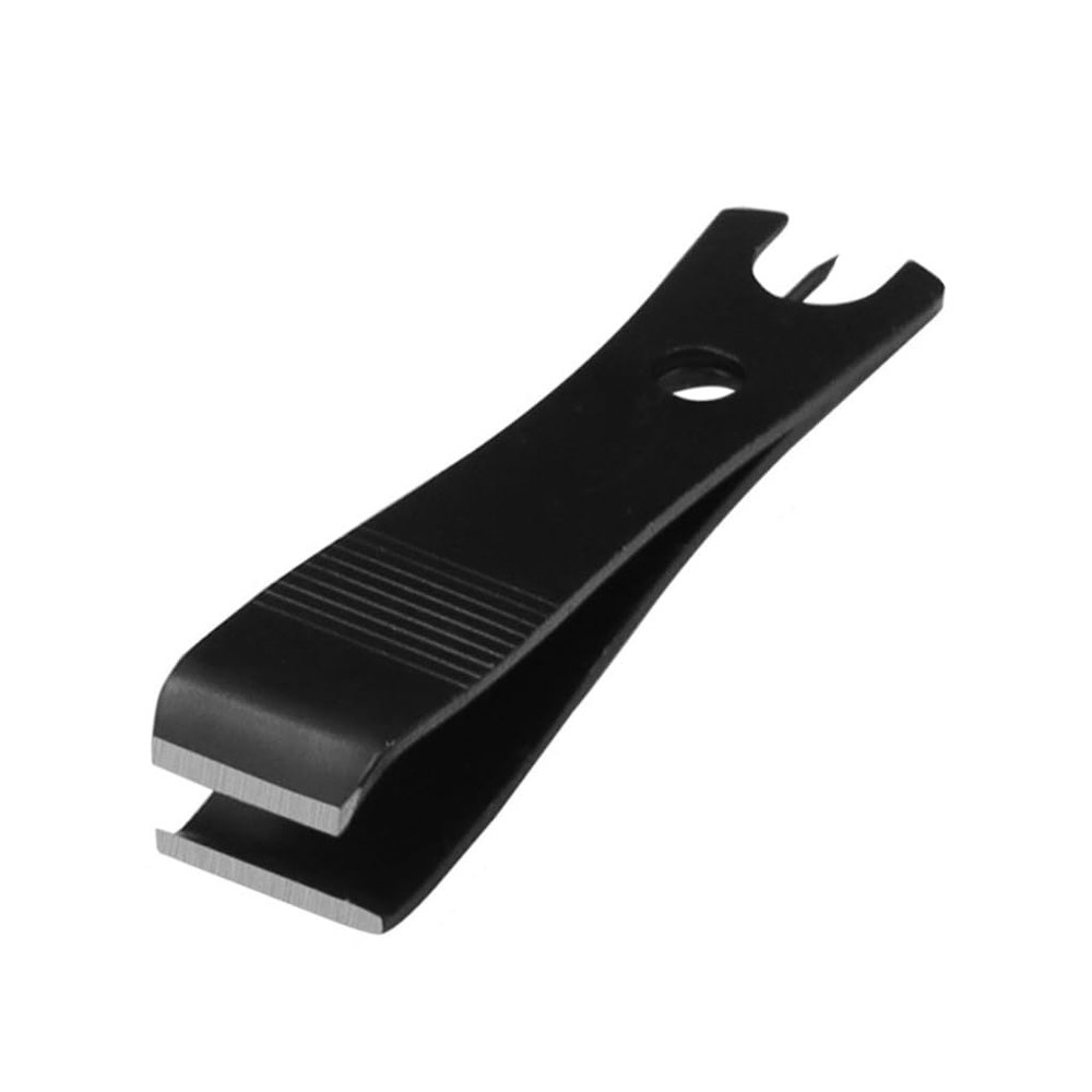 KERDEJAR Mini Fishing Scissors Sea Wire Line Cutter Clip Stainless Steel Nipper Fishing Tackle Tool Fishing Accessories (black - with horizontal stripes)