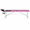 3-Zone Foldable Massage Table Aluminum Black and Pink view 3