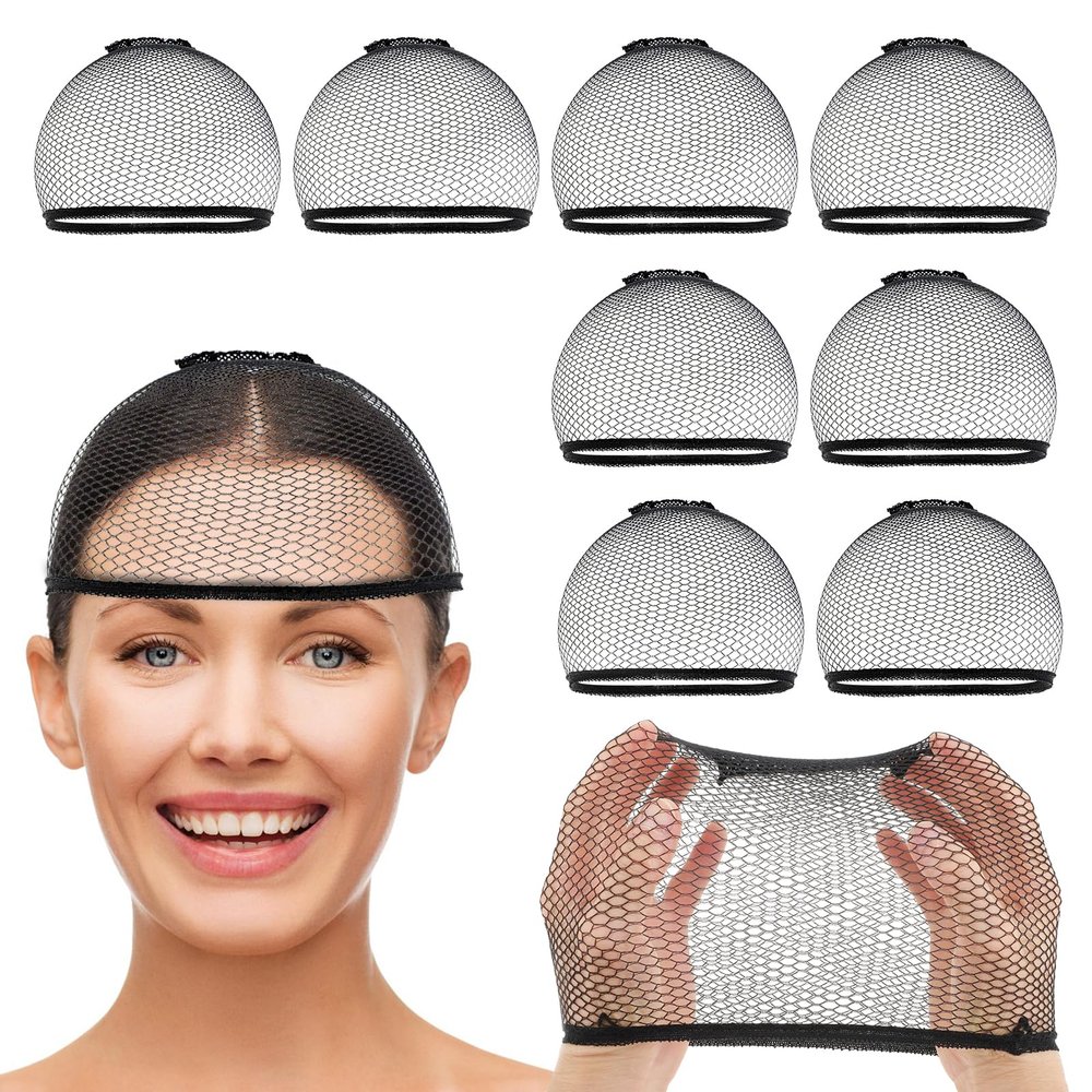 10 Pcs Mesh Wig Caps Closed End Fishnet Hair Mesh Net Stocking Non Slip Weaving Hair Net Liner Stretchy Nylon Weaving Caps Stretchable Hair Cap for Women Men Wig Cap Christmas Cosplay