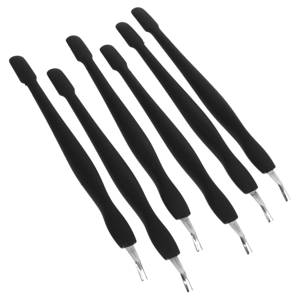 BAZEITFLOW 6pcs Japanese Dead Skin Nail Care Tool for Manicure Dual- Cuticle Remover Pusher Essential Nail Art Accessories for Home Salon Use