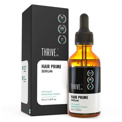 JVNX Grey Hair Prime Serum with Arcolys, Biotin & Black Tea Extract | Lightweight, Non-Sticky & Odourless Formula | Supports Natural Hair Tone Appearance | For Men & Women | 50ml