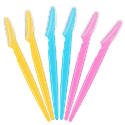 6 Pcs Eyebrow Razors Bulk Face Razor Multipurpose Facial Razor Dermaplaning Tools for Women Men Eyebrow Trimmers Shaver with Protective Cover, Hair Removal Tools for Face Body Use Multicolor