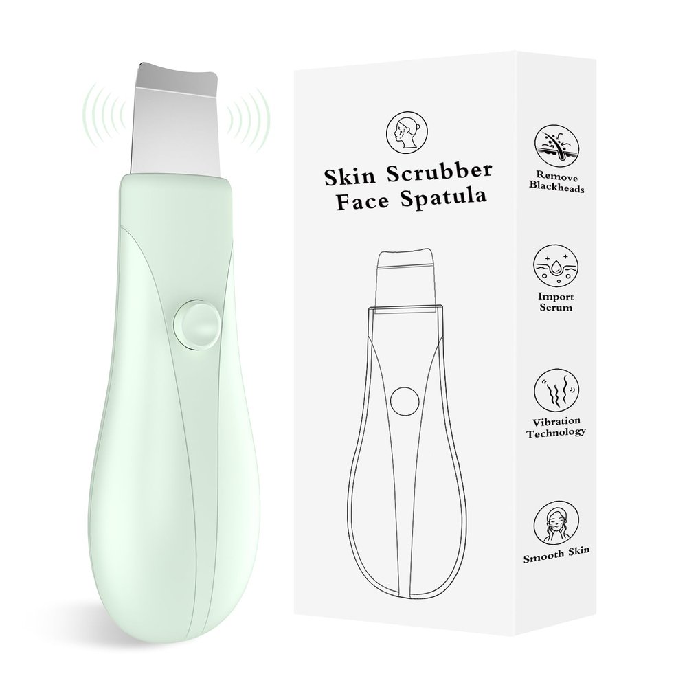 Skin Scrubber Face Spatula Skin Spatula Pore Cleaner Blackhead Remover Tools for Facial Deep Cleansing Skin Care Tool for Men and Women (Green)