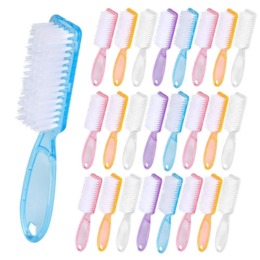 Axigundaone 50 Pcs Handle Grip Nail Scrubber Brushes, Hand Fingernail Cleaning Manicure Brush, Multicolor Nail Scrub Brushes for Toes and Fingernail Cleaning (5 Colors)