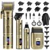 QREEYX Professional Hair Clippers for Men, Cordless Beard Trimmer, Nose & Ear Hair Trimmer, Electric Shavers Barber Kit with LED Display, Hair Cutting Kit with Case, for Barber, Mens Gift view 1