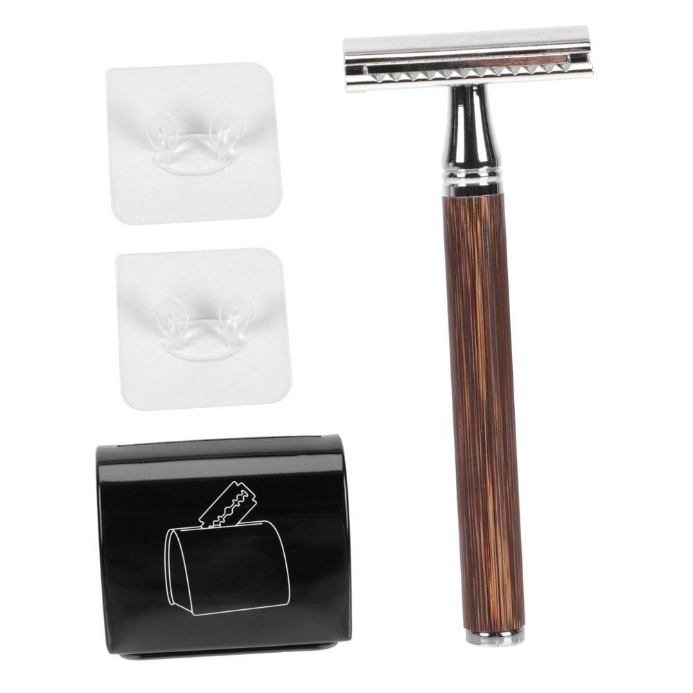 FOYTOKI 1set Vintage Style Handle Manual for Men Double-sided Shaving Tool Travel-friendly for Father Day and Birthdays