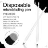 10PCS Disposable Microblading Eyebrow Pen  Nano Blade Tattoo Hand Tool with Pigment Sponge for Precise Brow Shaping (10PCS White Pen 0.15 18U-Type B) view 2