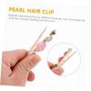 Didiseaon Craft Girl Pearl Hair Barrettes 8pc Women Hair Clip Set Acetate Pearl for Wedding view 2