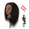 100% Real Hair Mannequin Head With Clamp Stand Fluffy Yaki Hair Mannequin Head Training Doll For Hairstylist Practice Styling(Head 1 with clamp) view 1