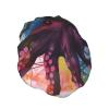 Abstract Colorful Octopus Shower Cap For Women Reusable Double Layers Bathing Bath Cap Hair Caps Waterproof Elastic Band Ladies Spa Salon Shower Hat Hair Caps view 2