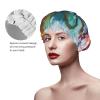 Abstract Colorful Octopus Shower Cap For Women Reusable Double Layers Bathing Bath Cap Hair Caps Waterproof Elastic Band Ladies Spa Salon Shower Hat Hair Caps view 4