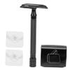FOYTOKI 1set Vintage Manual Shaver Set Double-sided Razor Kit for Men Beard Care Kit Clipper Stand view 1