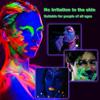 Glow in the Dark Face Body Painting, Glow Blacklight Face & Body Paint Makeup, Mardi Gras Halloween UV Crayon Kit Black Light Birthday Party Camouflage Party Supplies (24 color) view 2