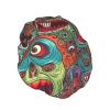 Abstract Monster Shower Cap For Women Reusable Double Layers Bathing Bath Cap Hair Caps Waterproof Elastic Band Ladies Spa Salon Shower Hat Hair Caps view 2