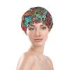 Abstract Monster Shower Cap For Women Reusable Double Layers Bathing Bath Cap Hair Caps Waterproof Elastic Band Ladies Spa Salon Shower Hat Hair Caps view 3