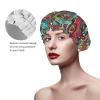 Abstract Monster Shower Cap For Women Reusable Double Layers Bathing Bath Cap Hair Caps Waterproof Elastic Band Ladies Spa Salon Shower Hat Hair Caps view 4