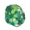 Abstract Seasonal Green Floral Shower Cap For Women Reusable Double Layers Bathing Bath Cap Hair Caps Waterproof Elastic Band Ladies Spa Salon Shower Hat Hair Caps view 2