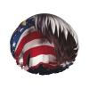 America Us Flag Bald Eagle Shower Cap For Women Reusable Double Layers Bathing Bath Cap Hair Caps Waterproof Elastic Band Ladies Spa Salon Shower Hat Hair Caps view 1