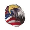 America Us Flag Bald Eagle Shower Cap For Women Reusable Double Layers Bathing Bath Cap Hair Caps Waterproof Elastic Band Ladies Spa Salon Shower Hat Hair Caps view 2