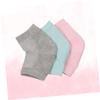 Ipetboom 3pcs Moisturizing Gel Heel Sleeves with Open Toe Design for Dry Cracked Skin Breathable Foot Care Socks in Light Green Pink and Grey for Men and Women view 1