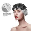 African Lion Black And White Shower Cap For Women Reusable Double Layers Bathing Bath Cap Hair Caps Waterproof Elastic Band Ladies Spa Salon Shower Hat Hair Caps view 4
