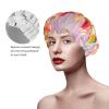 Alstroemeria Shower Cap For Women Reusable Double Layers Bathing Bath Cap Hair Caps Waterproof Elastic Band Ladies Spa Salon Shower Hat Hair Caps view 4