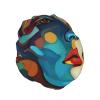 Abstract Colored Woman Face Shower Cap For Women Reusable Double Layers Bathing Bath Cap Hair Caps Waterproof Elastic Band Ladies Spa Salon Shower Hat Hair Caps view 2
