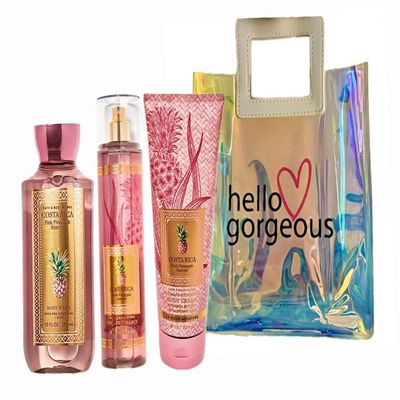Pink Pineapple Sunrise - White Barn - Bath Body/Work - 3 Piece Bundle - Premium Beauty - Full Size and Hello Gorgeous Gift Bag (Packaging May Vary)