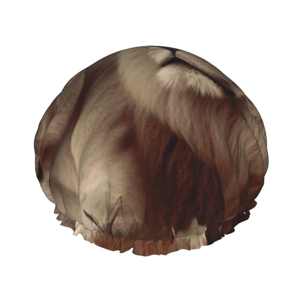 African Lion And Lioness Shower Cap For Women Reusable Double Layers Bathing Bath Cap Hair Caps Waterproof Elastic Band Ladies Spa Salon Shower Hat Hair Caps