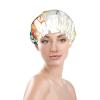 Abstract Music Themed Shower Cap For Women Reusable Double Layers Bathing Bath Cap Hair Caps Waterproof Elastic Band Ladies Spa Salon Shower Hat Hair Caps view 3